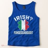 Fuhgeddaboudit Italian St Patrick's Day Italy Flag Shamrock Great Gift Tank Top thumb 2