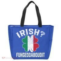 Fuhgeddaboudit Italian St Patrick's Day Italy Flag Shamrock Great Gift Tote Bag thumb 0