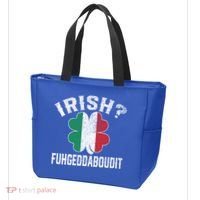 Fuhgeddaboudit Italian St Patrick's Day Italy Flag Shamrock Great Gift Tote Bag thumb 3