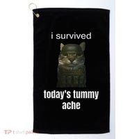 Funny I Survived TodayS Tummy Ache Golf Towel thumb 0