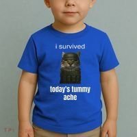 Funny I Survived TodayS Tummy Ache Toddler T-Shirt thumb 2