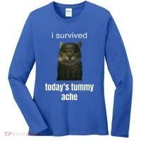 Funny I Survived TodayS Tummy Ache Women's Long Sleeve Shirt thumb 0