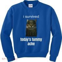 Funny I Survived TodayS Tummy Ache Kids Sweatshirt thumb 0