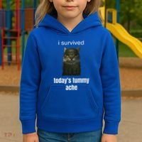 Funny I Survived TodayS Tummy Ache Kids Hoodie thumb 3