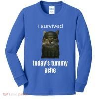 Funny I Survived TodayS Tummy Ache Kids Long Sleeve Shirt thumb 0