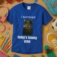 Funny I Survived TodayS Tummy Ache Kids T-Shirt thumb 3