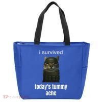 Funny I Survived TodayS Tummy Ache Tote Bag thumb 0