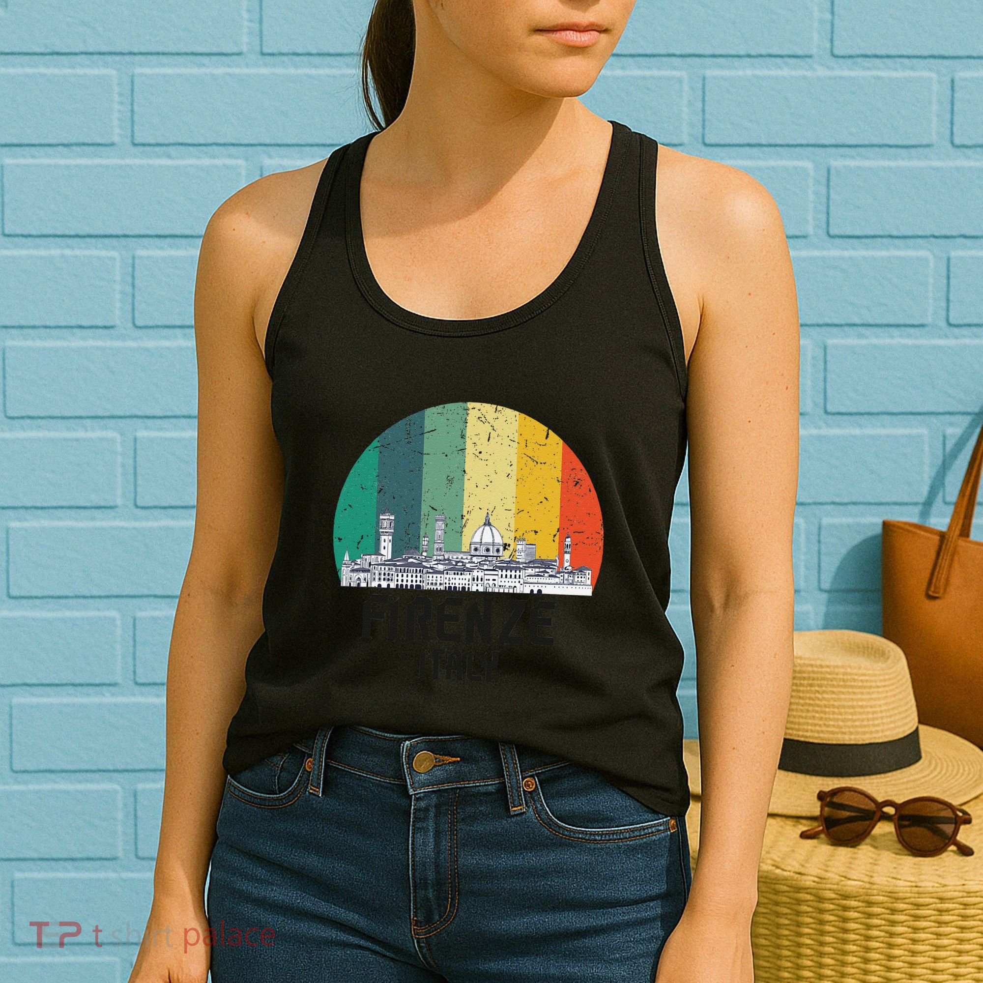 Firenze Italy Souvenirs Skyline Souvenir From Florence Italy Women's Tank Top