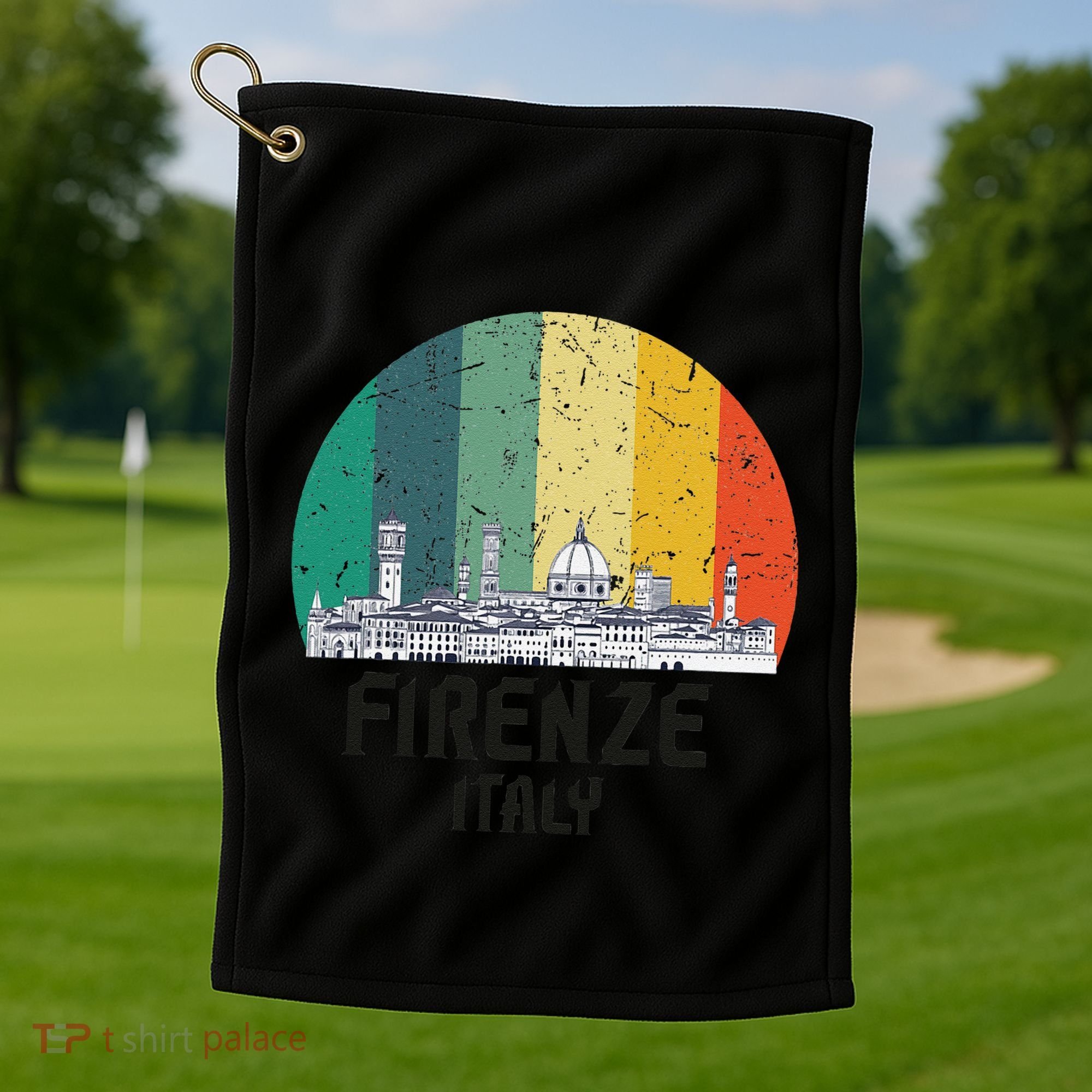 Firenze Italy Souvenirs Skyline Souvenir From Florence Italy Golf Towel