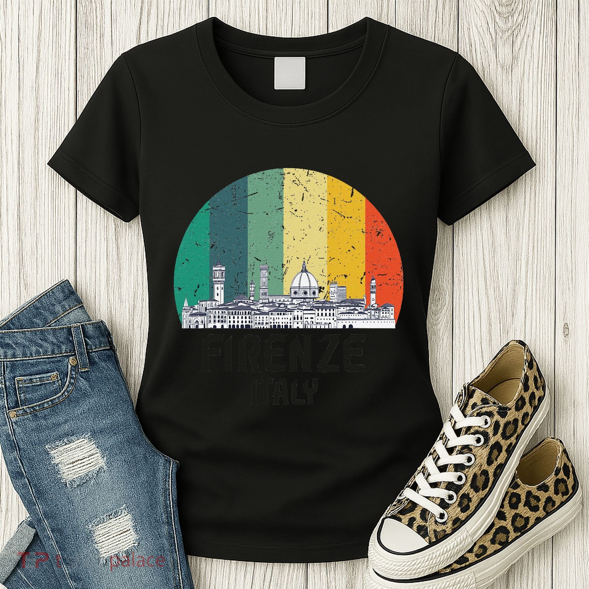 Firenze Italy Souvenirs Skyline Souvenir From Florence Italy Women's T-Shirt