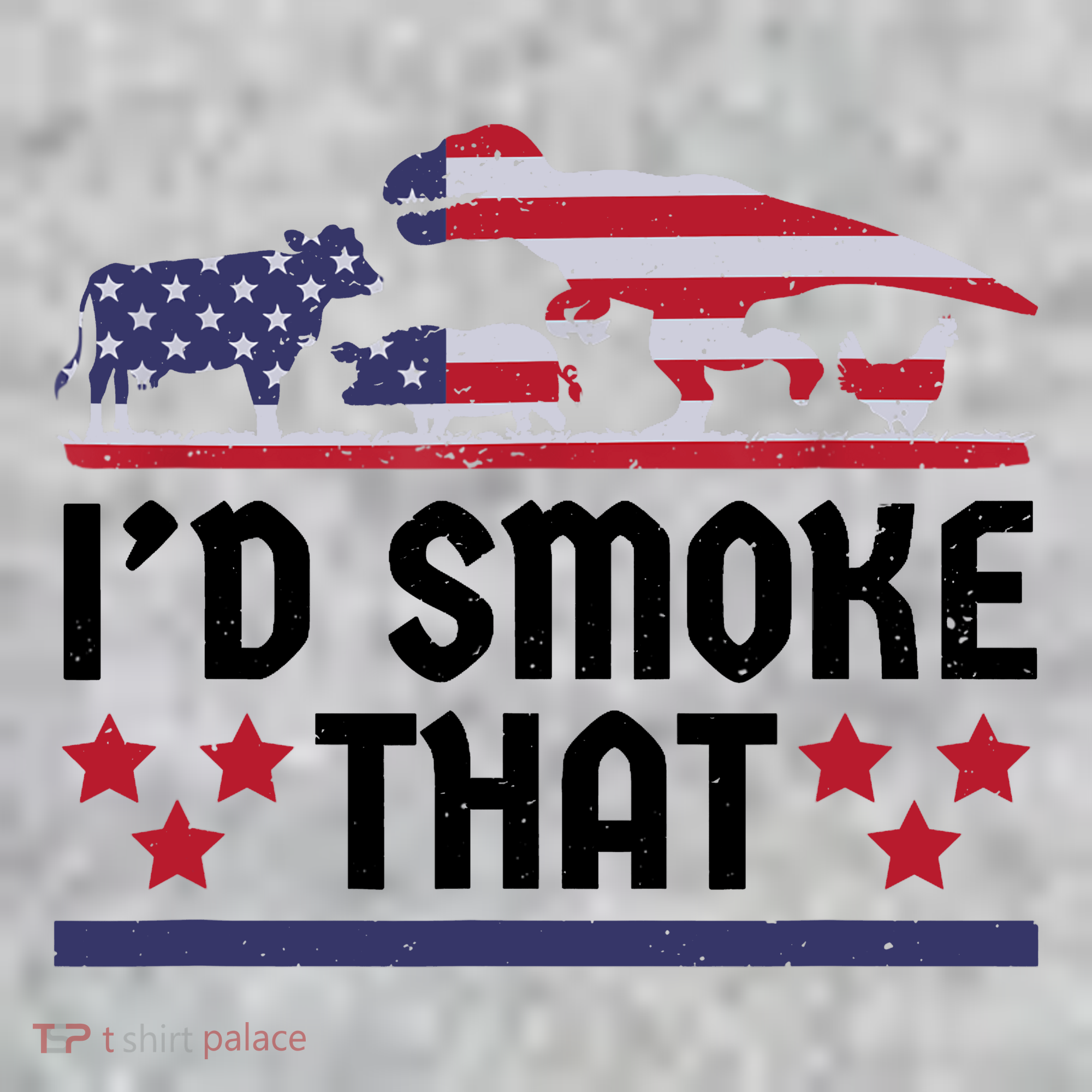Funny ID Smoke That Bbq Barbeque Patriot Dinosaur Long Sleeve Shirt