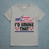 Funny ID Smoke That Bbq Barbeque Patriot Dinosaur T-Shirt thumb 5