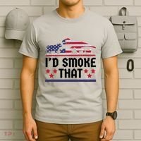 Funny ID Smoke That Bbq Barbeque Patriot Dinosaur T-Shirt thumb 6