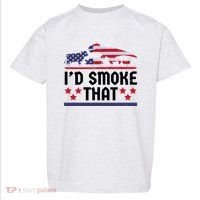 Funny ID Smoke That Bbq Barbeque Patriot Dinosaur Toddler T-Shirt thumb 0