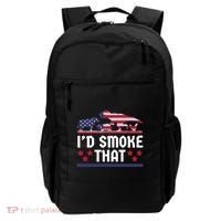 Funny ID Smoke That Bbq Barbeque Patriot Dinosaur Backpack thumb 0