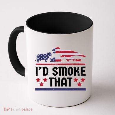 Funny ID Smoke That Bbq Barbeque Patriot Dinosaur Coffee Mug