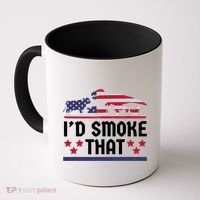 Funny ID Smoke That Bbq Barbeque Patriot Dinosaur Coffee Mug thumb 0