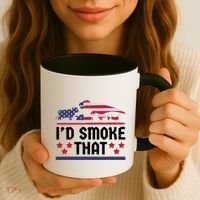 Funny ID Smoke That Bbq Barbeque Patriot Dinosaur Coffee Mug thumb 3