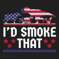 Funny ID Smoke That Bbq Barbeque Patriot Dinosaur Beanie thumb 2
