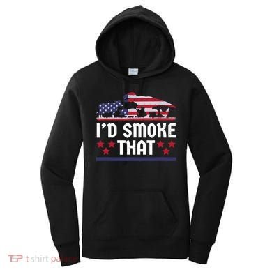 Funny ID Smoke That Bbq Barbeque Patriot Dinosaur Women's Hoodie