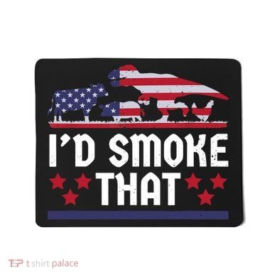 Funny ID Smoke That Bbq Barbeque Patriot Dinosaur Mousepad