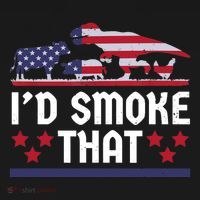 Funny ID Smoke That Bbq Barbeque Patriot Dinosaur Mousepad thumb 1