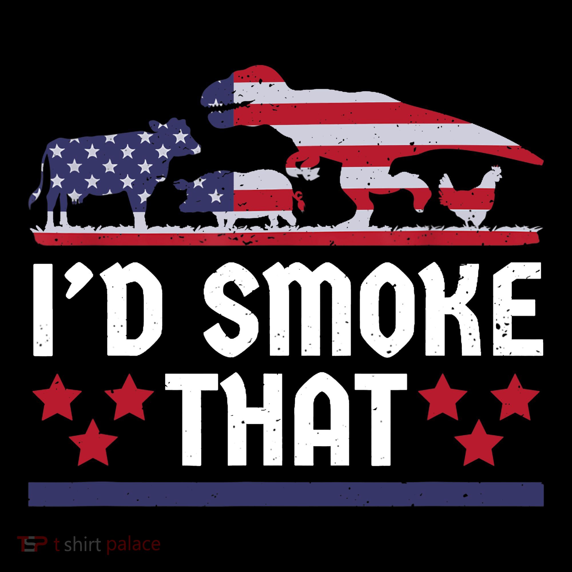 Funny ID Smoke That Bbq Barbeque Patriot Dinosaur Mousepad