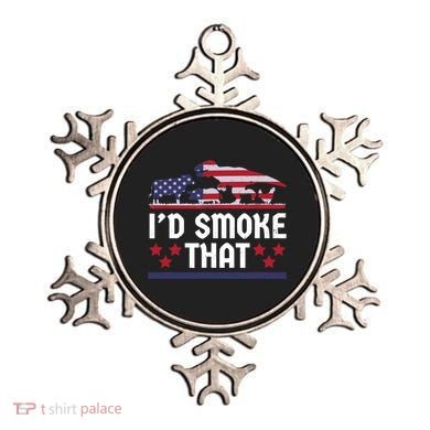 Funny ID Smoke That Bbq Barbeque Patriot Dinosaur Ornament