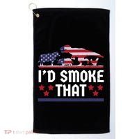 Funny ID Smoke That Bbq Barbeque Patriot Dinosaur Golf Towel thumb 0
