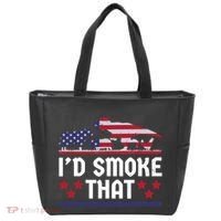 Funny ID Smoke That Bbq Barbeque Patriot Dinosaur Tote Bag thumb 0