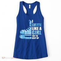 Funny I Skate Like A Girl Hockey Girl Great Gift Women's Tank Top thumb 0