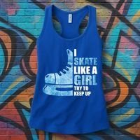 Funny I Skate Like A Girl Hockey Girl Great Gift Women's Tank Top thumb 3