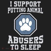 Funny I Support Putting Animal Abusers To Sleep Golf Towel thumb 3
