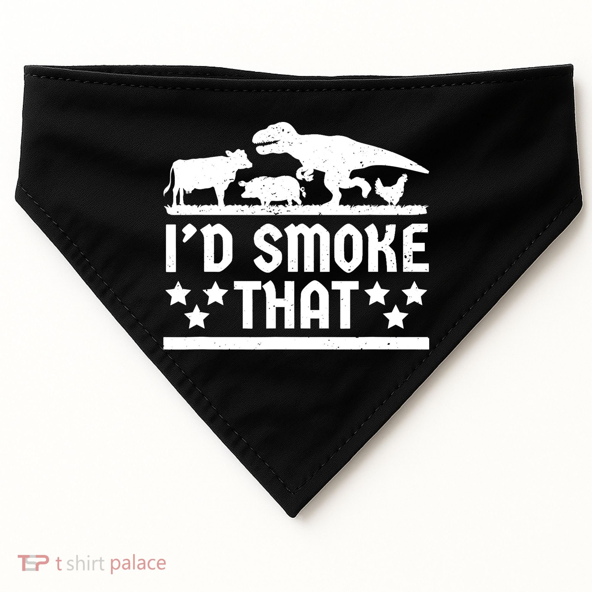 Funny Id Smoke That Bbq Barbeque Dinosaur USA-Made Doggie Bandana