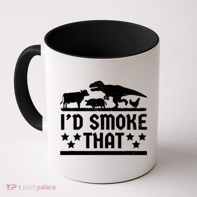 Funny Id Smoke That Bbq Barbeque Dinosaur Coffee Mug