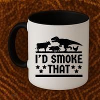 Funny Id Smoke That Bbq Barbeque Dinosaur Coffee Mug thumb 2