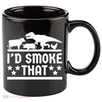Funny Id Smoke That Bbq Barbeque Dinosaur 11oz C Handle Ceramic Mug thumb 0