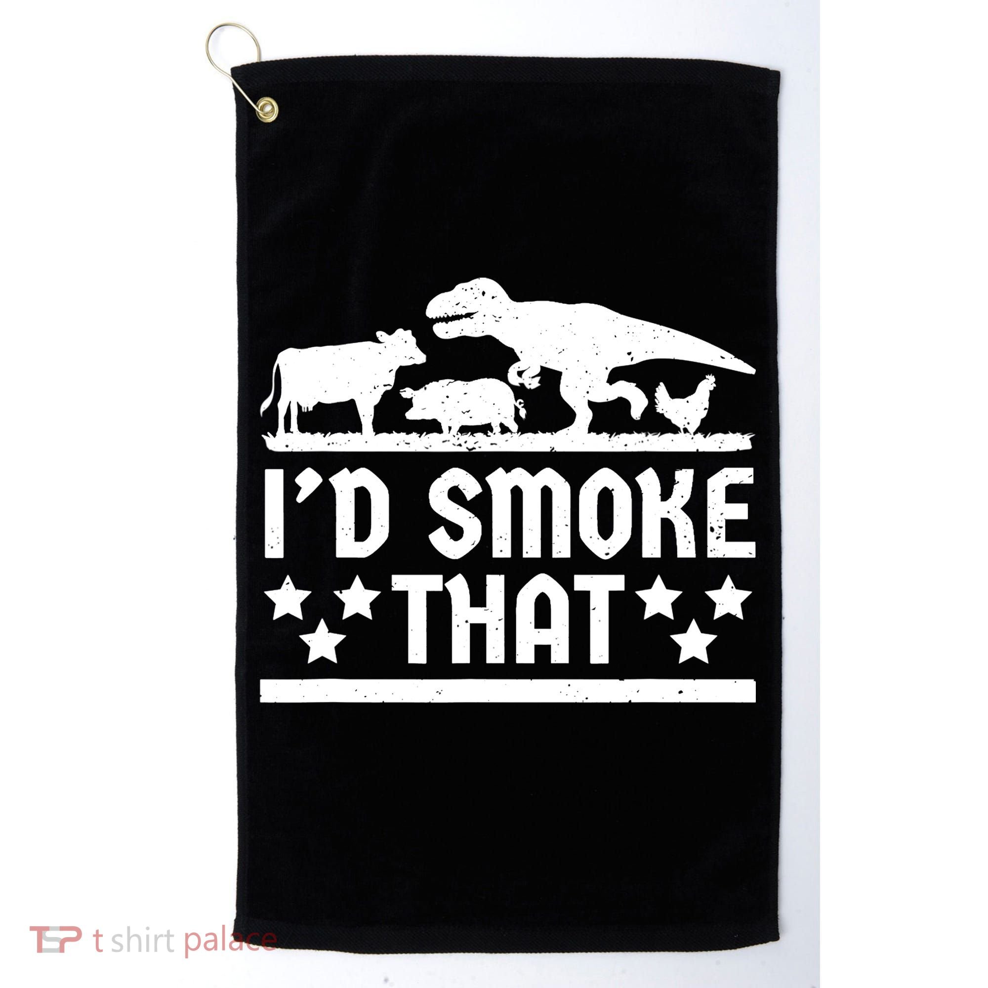 Funny Id Smoke That Bbq Barbeque Dinosaur Golf Towel