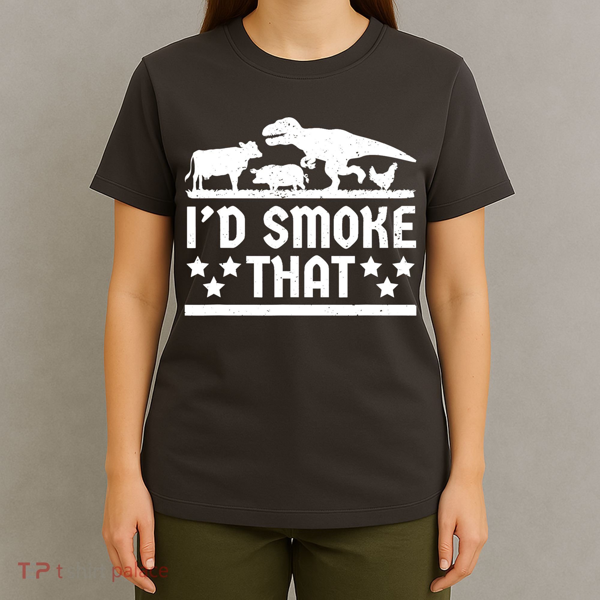 Funny Id Smoke That Bbq Barbeque Dinosaur T-Shirt