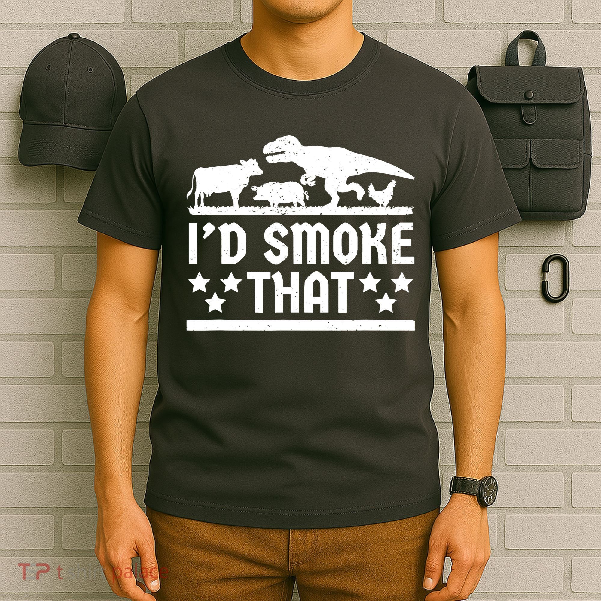 Funny Id Smoke That Bbq Barbeque Dinosaur T-Shirt
