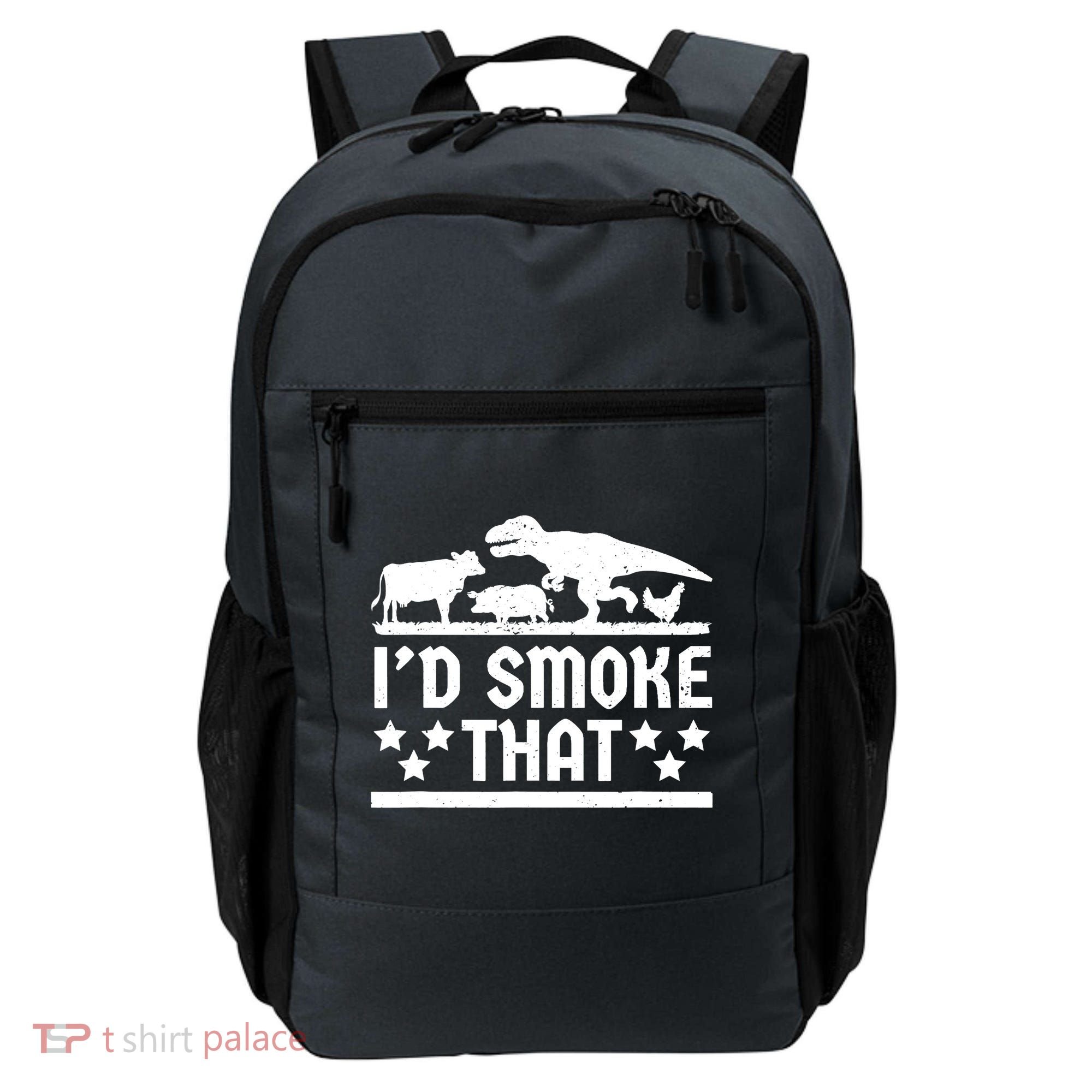 Funny Id Smoke That Bbq Barbeque Dinosaur Backpack