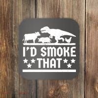 Funny Id Smoke That Bbq Barbeque Dinosaur Coaster thumb 0