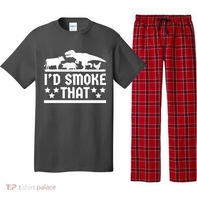 Funny Id Smoke That Bbq Barbeque Dinosaur Pajama Set