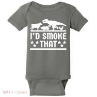 Funny Id Smoke That Bbq Barbeque Dinosaur Baby Bodysuit thumb 0