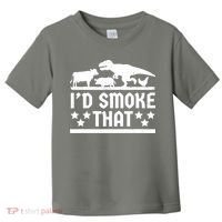 Funny Id Smoke That Bbq Barbeque Dinosaur Toddler T-Shirt thumb 0