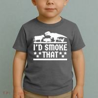 Funny Id Smoke That Bbq Barbeque Dinosaur Toddler T-Shirt thumb 2