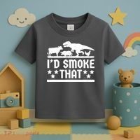 Funny Id Smoke That Bbq Barbeque Dinosaur Toddler T-Shirt thumb 3