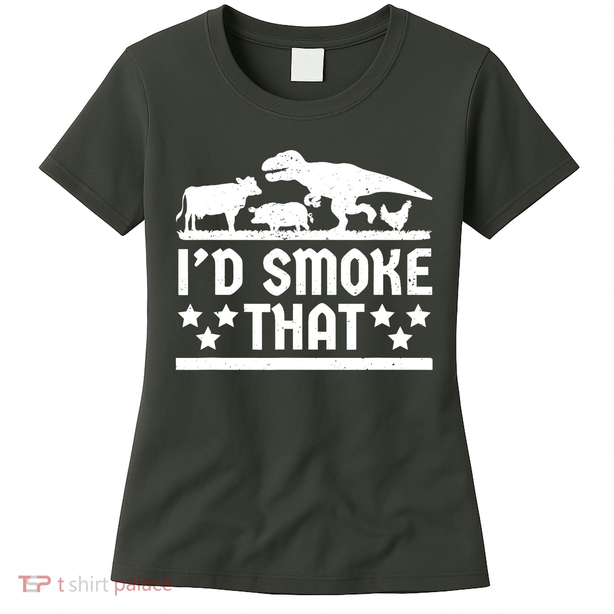 Funny Id Smoke That Bbq Barbeque Dinosaur Women's T-Shirt