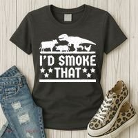 Funny Id Smoke That Bbq Barbeque Dinosaur Women's T-Shirt thumb 3