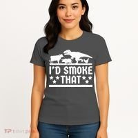 Funny Id Smoke That Bbq Barbeque Dinosaur Women's T-Shirt thumb 4